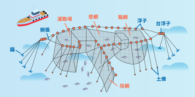 定置網の構造の図